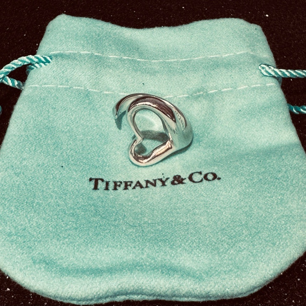 Tiffany & Co Elsa Peretti Open Heart Ring Sterling Silver 925 Size 5.5 US - Picture 2 of 9